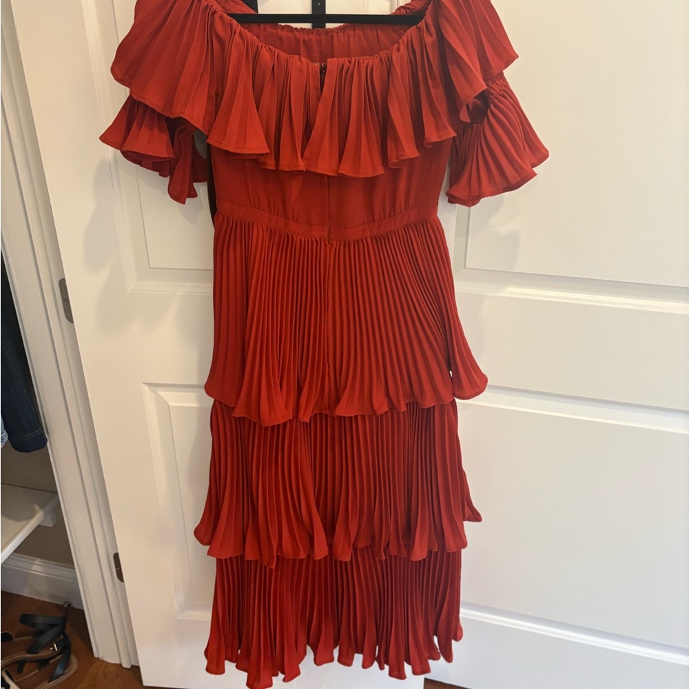 Self-Portrait Rust Ruffled Maxi Dress - Picture 2 of 3